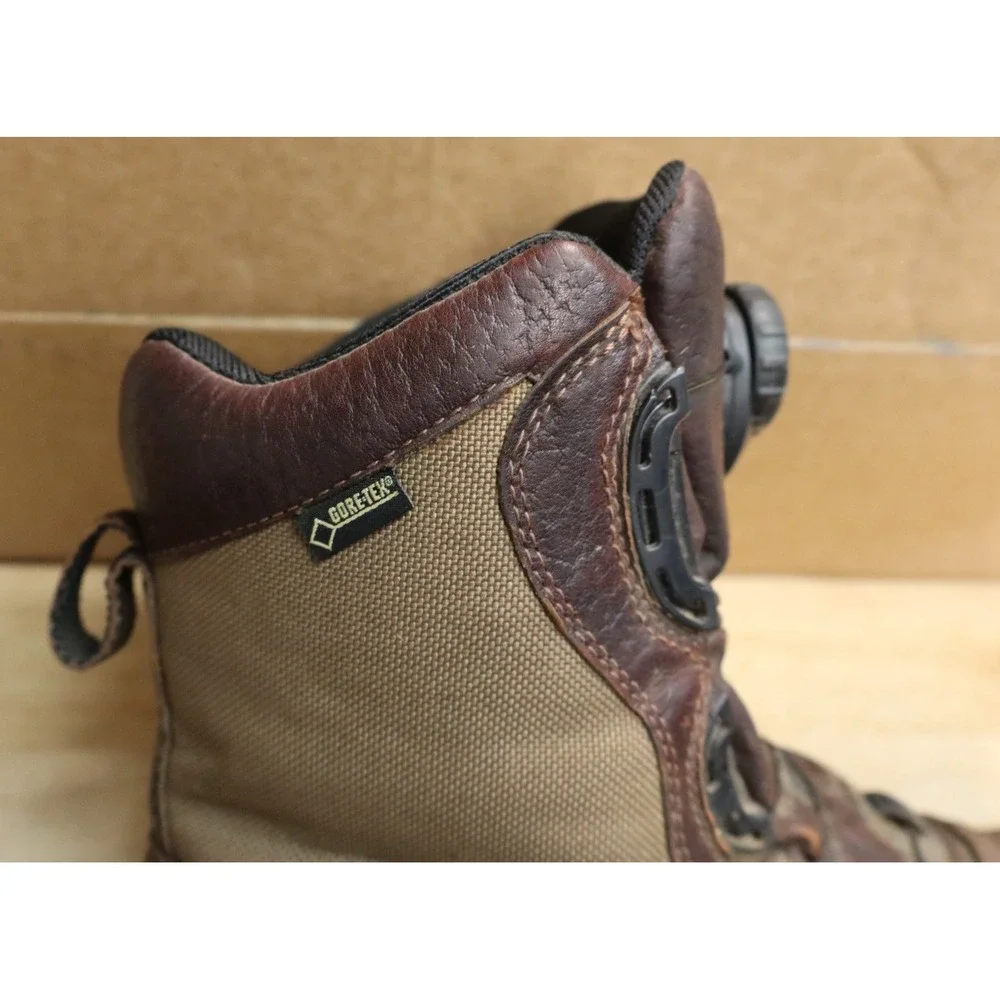 LL Bean BOA Technical Mens Brown Leather Waterproof Hunting Boots GoreTex Size 6